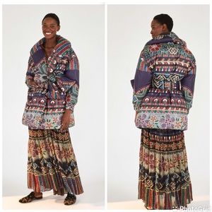 LIKE NEW Farm Rio Graphic Shine Kimono Puffer Coat